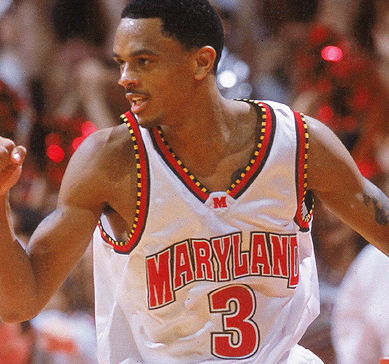 Juan Dixon runs up the court during the 2002 NCAA Tournament