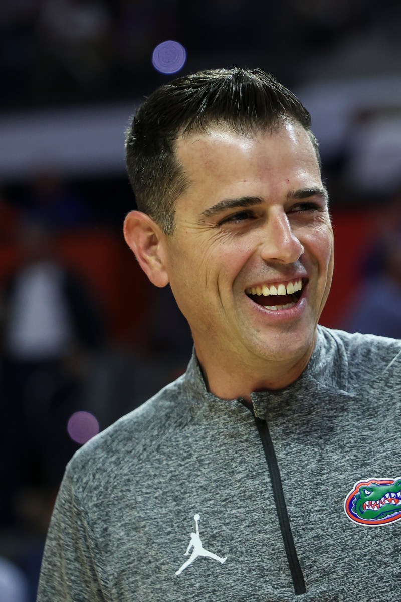Florida head coach Todd Golden is all smiles on the sidelines
