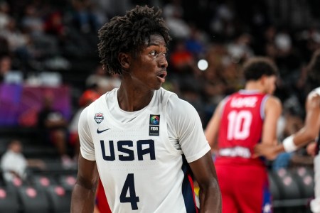 Team USA guard NaVorro Bowman Jr. looks on during a FIBA U17 Basketball World Cup game