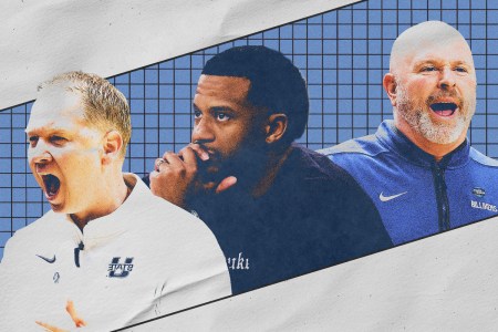A collage featuring coaches Jerrod Calhoun, Jai Lucas and Josh Schertz