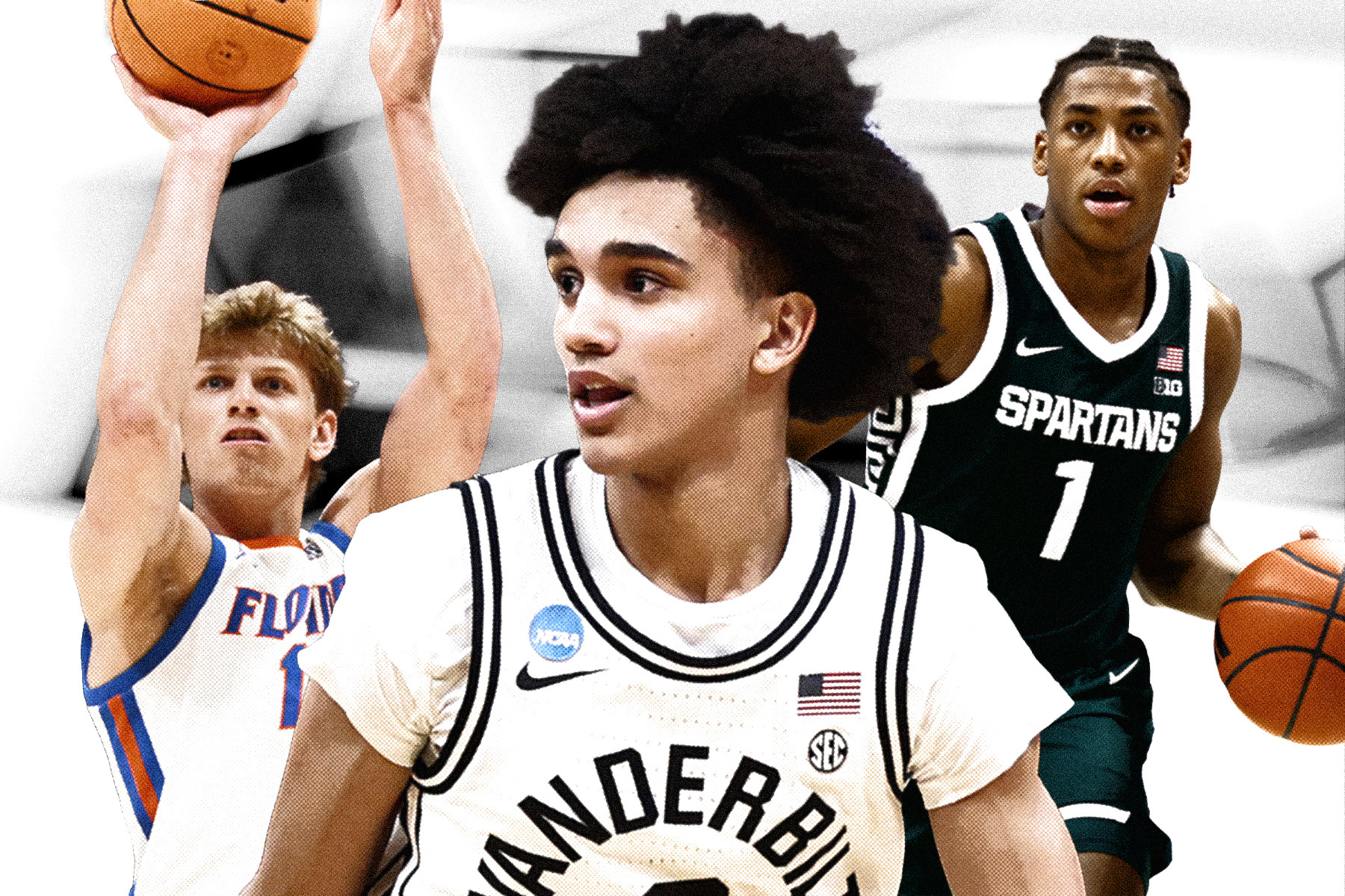 Florida's Thomas Haugh, Michigan State's Jeremy Fears Jr. and Vanderbilt's Tyler Tanner