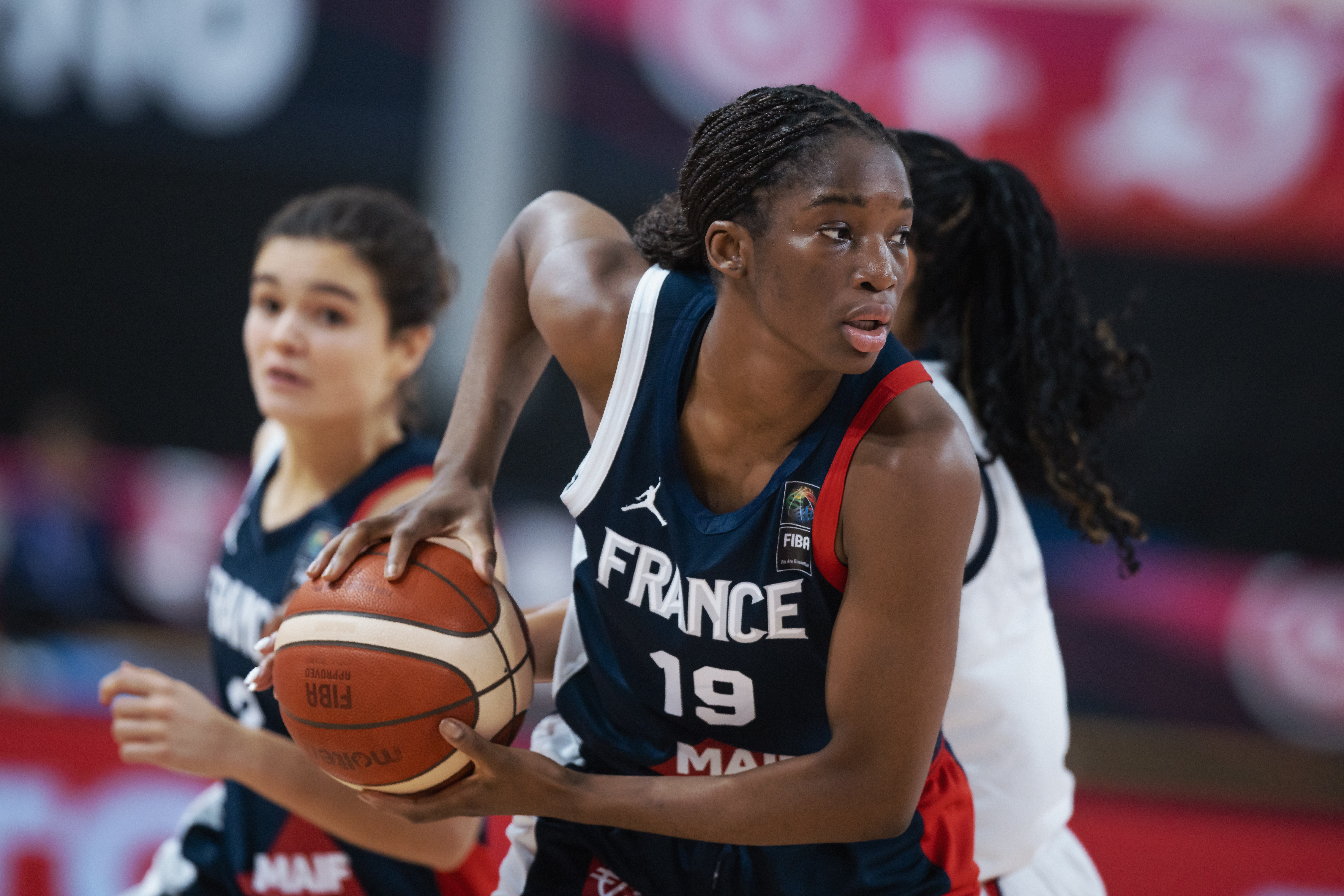 Sarah Cisse holds the ball while playing for Team France