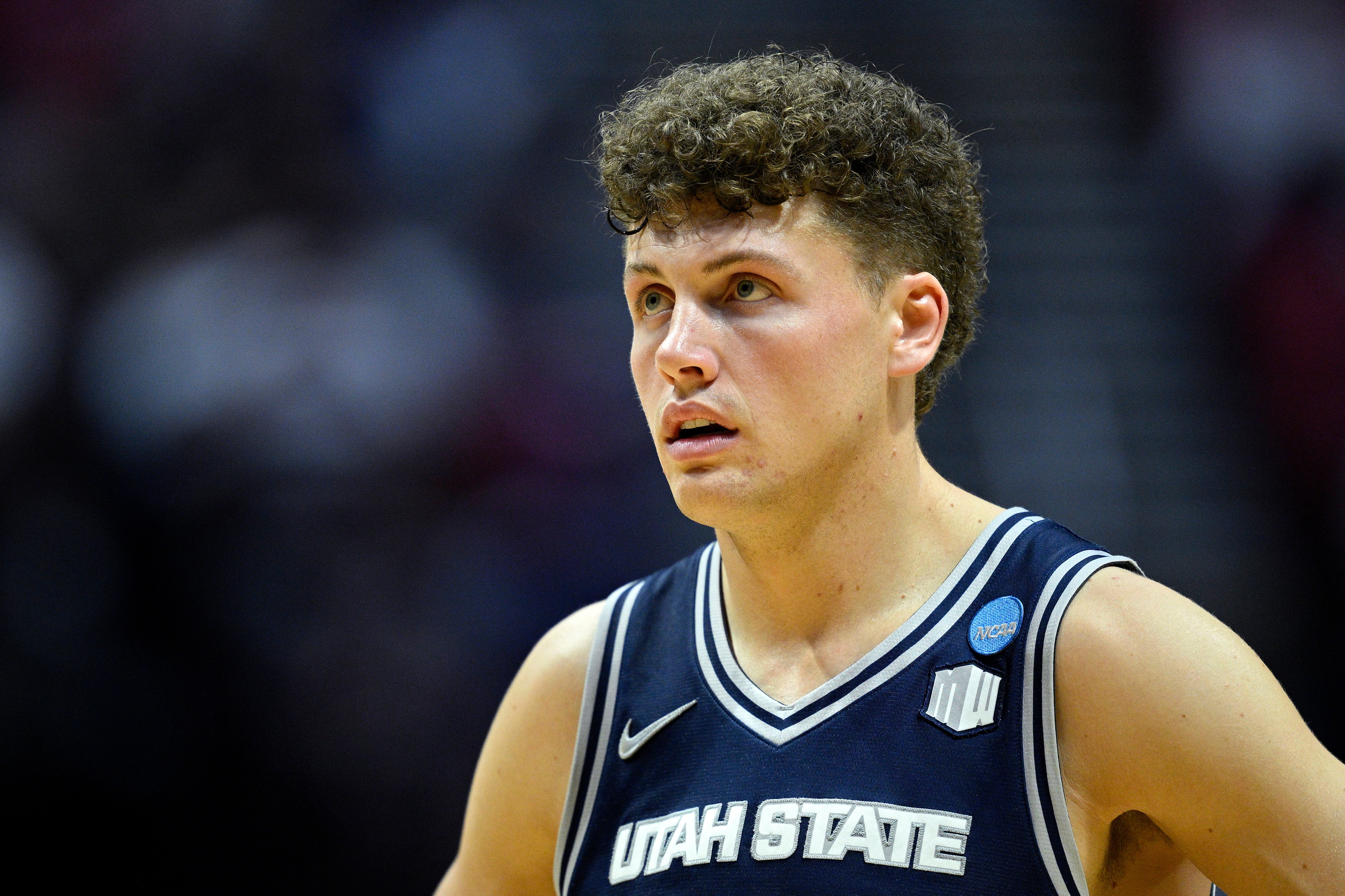 Utah State guard Mason Falslev