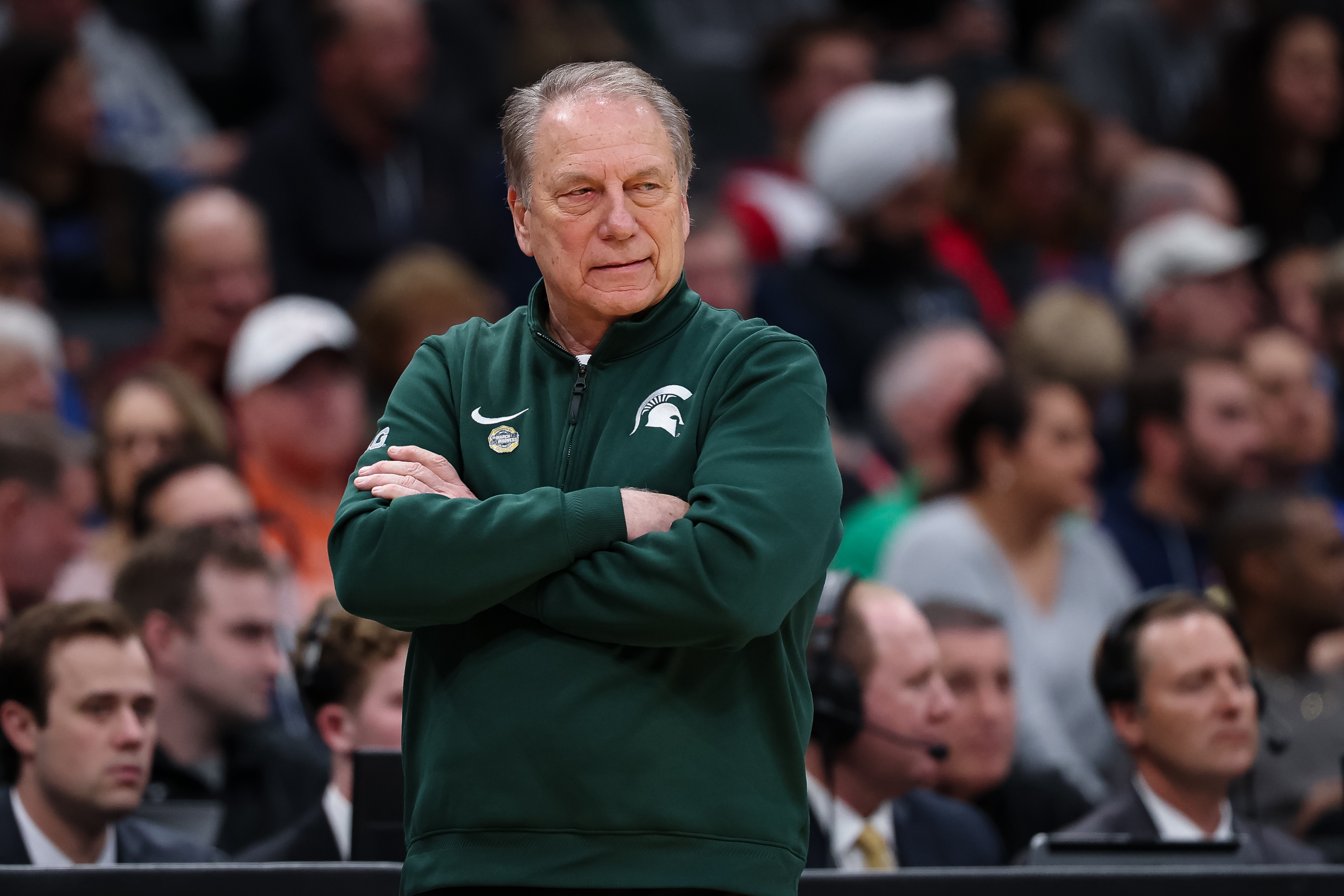 Michigan State head coach Tom Izzo watches his team from the sidelines