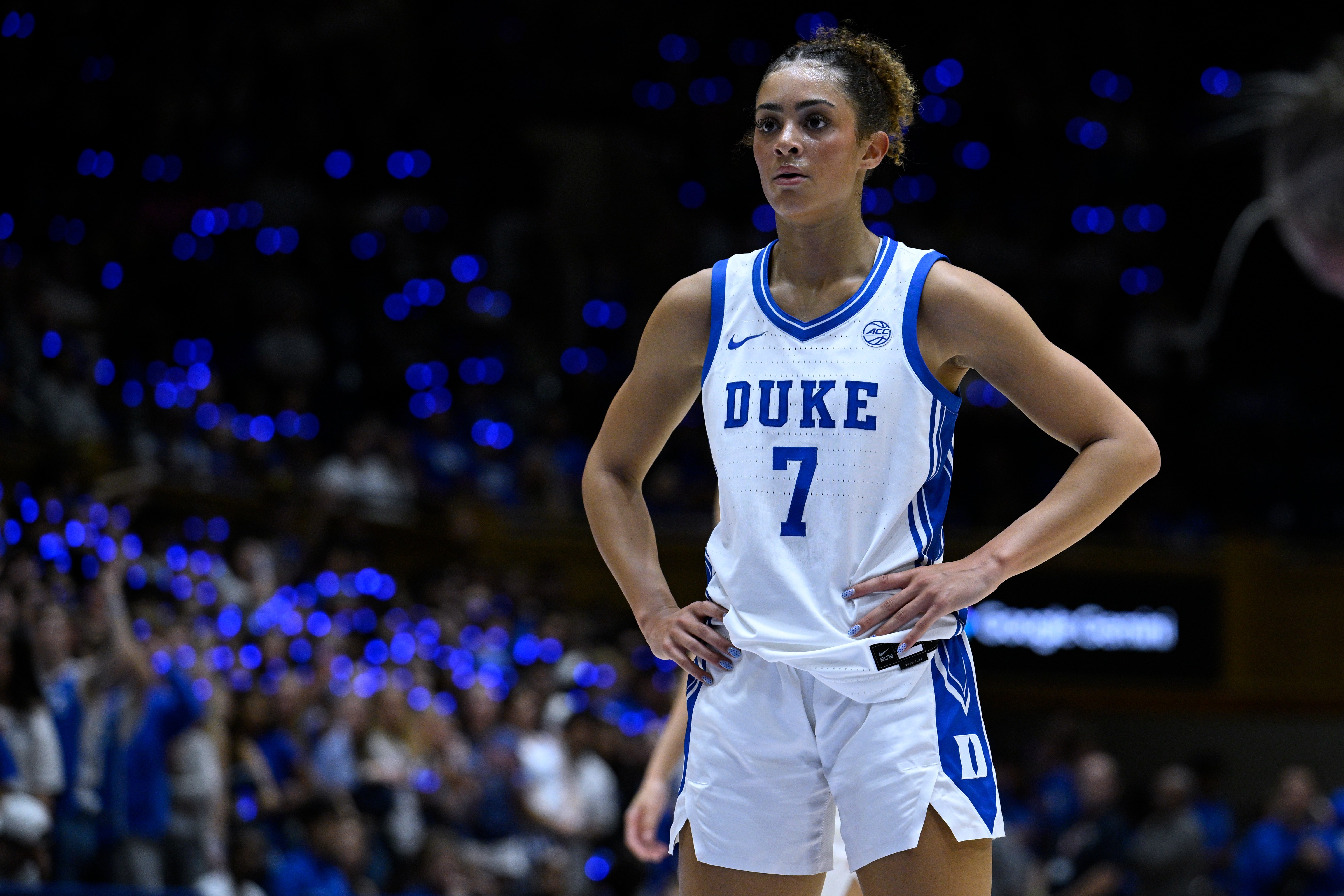 Duke's Aaliyah Crump prepares to shoot a free throw