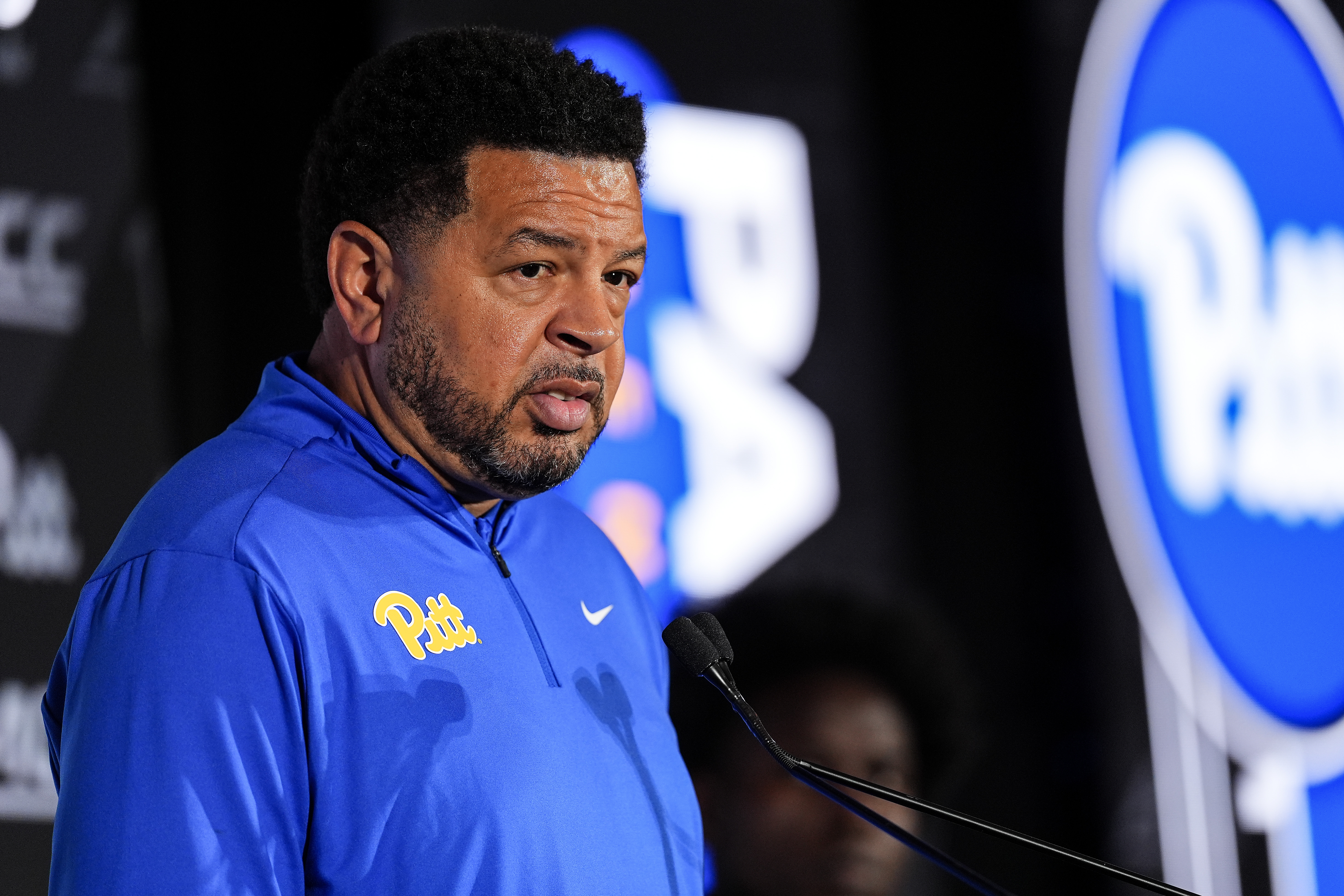 Jeff Capel fielding questions at the 2026 ACC basketball tipoff