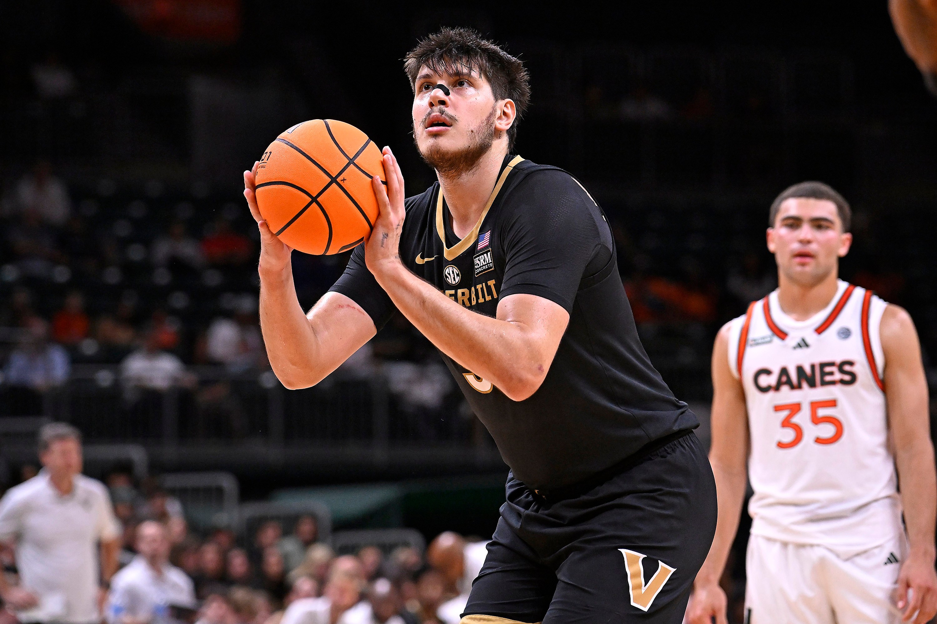 Vanderbilt center Berke Buyuktuncel takes a free throw