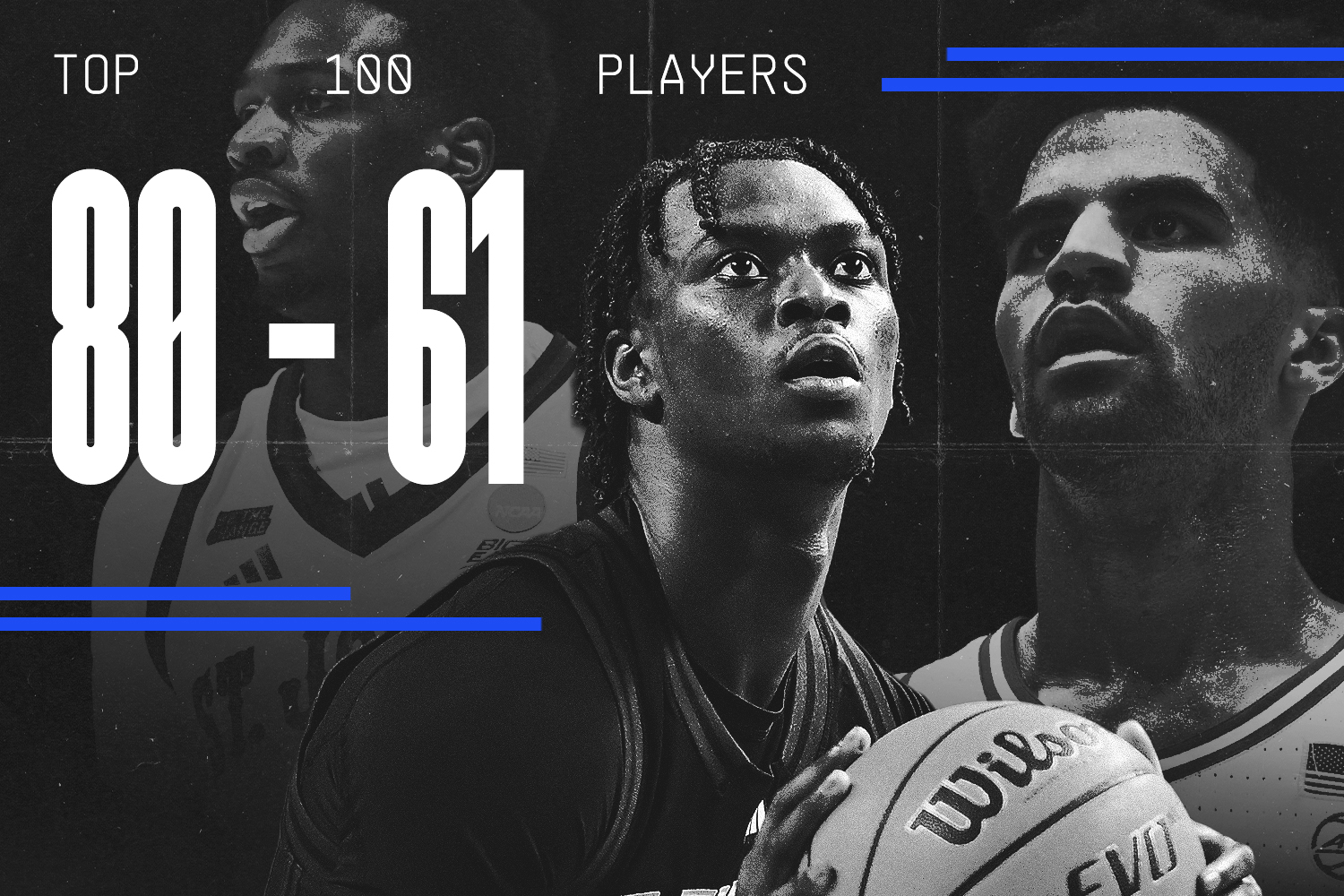Hoops HQ ranked the top 100 players in college basketball for the 2026-27 season (From left: Ian Jackson, Zoom Diallo, Cayden Boozer)