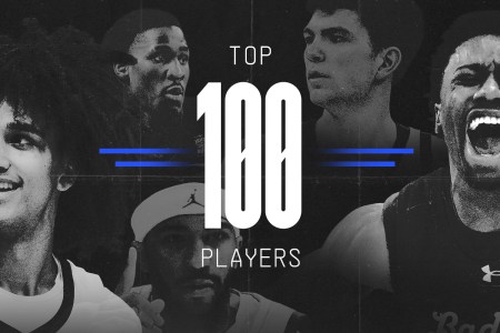 Top 100 graphic featuring Tyler Tanner, John Blackwell, Pryce Sandfort, Silas Demary Jr., Boogie Fland