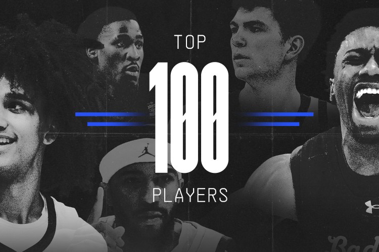 Top 100 graphic featuring Tyler Tanner, John Blackwell, Pryce Sandfort, Silas Demary Jr., Boogie Fland